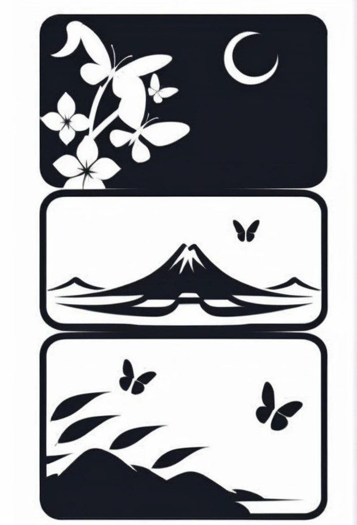 Japanese Label Logo
Logos of traditional Japanese streets, such as Japanese-style flower fields, that look as if they were flying through space and space
The butterflies are covered with bamboo leaves
angle of view from an oblique angle
Tasteful, Japanese-style design
Cool Japanese taste such as shrines
chic and modern design
monotone
The background is white