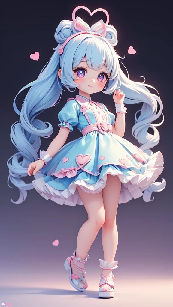 ((petite bishojo, little 2girls)), ((cute face)), ((heart shaped pupils)), ((masterpiece)), ((best quality)), ((ultra detailed)), ((exquisite)), ((depth)), ((crisp)), ((8k)), ((beautiful and aesthetic)), ((super detailed skin)), ((high standard)), ((highres)), ((perfect anatomy)), (full body), (blush), (lipstick), (jirai -kei), ((kawaii pose)), (white, blue, black)