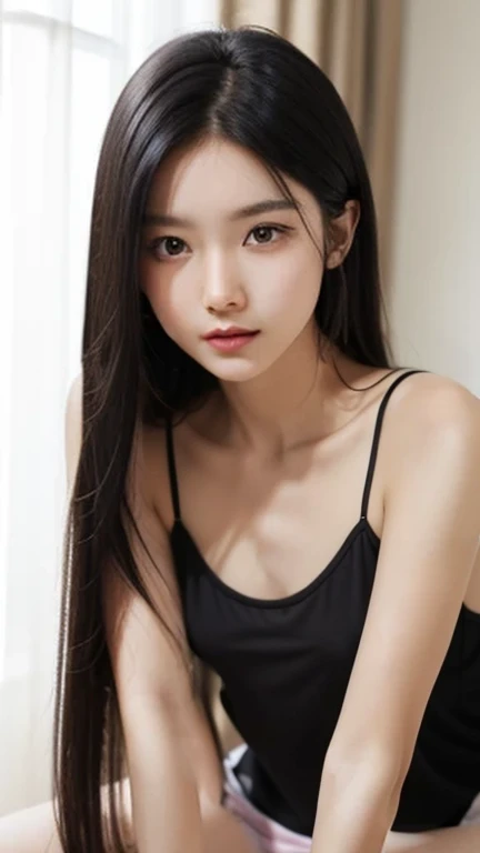 （She is wearing a camisole. Her camisole is light pink：1.4）