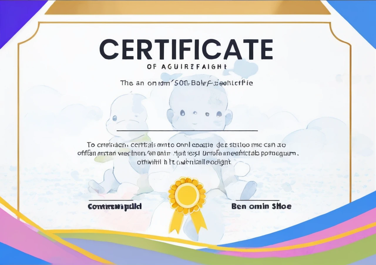 baby.org official "Babyestone Certificate" "First Step" ready to print template design with seal