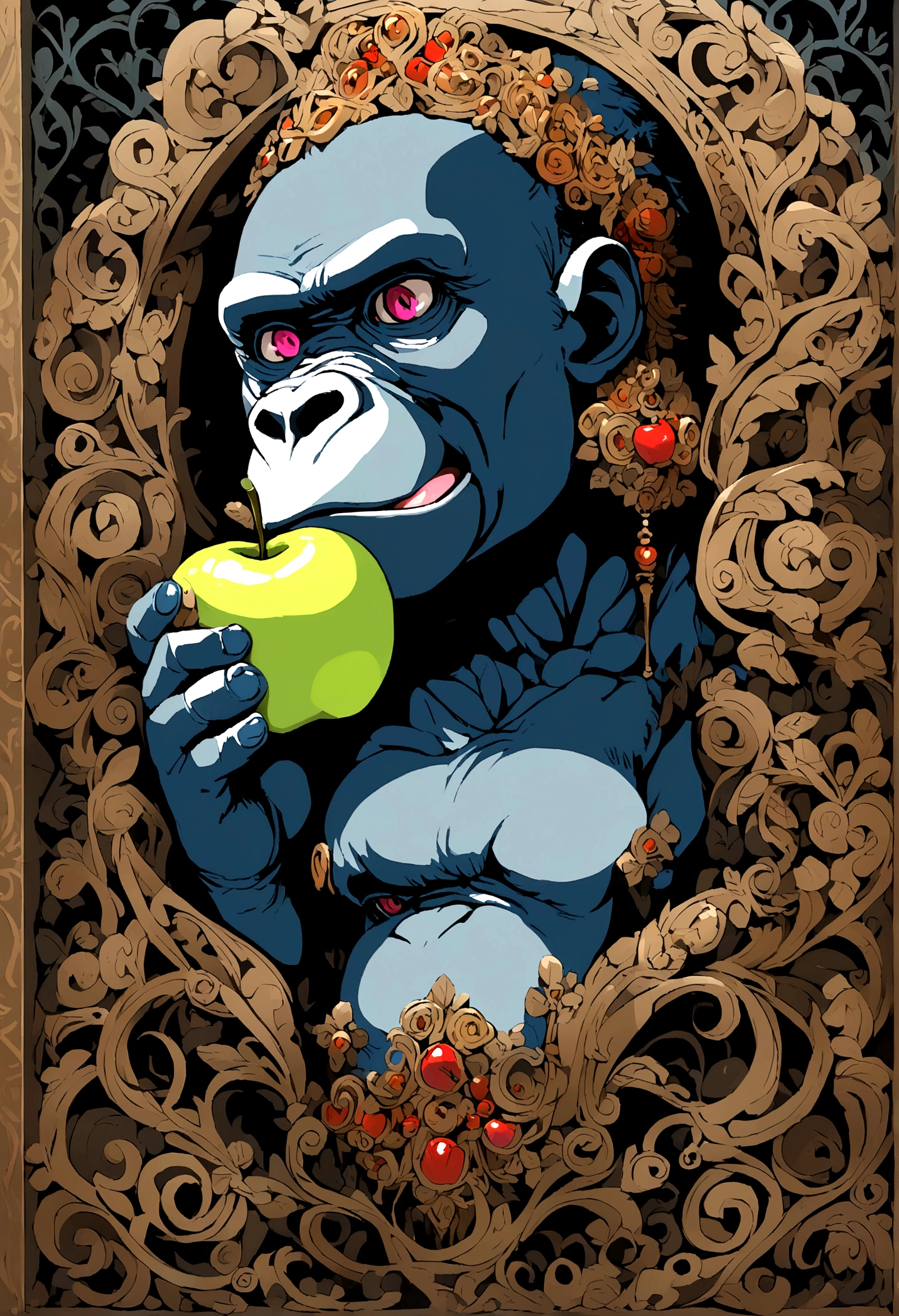  gorilla eat apple
