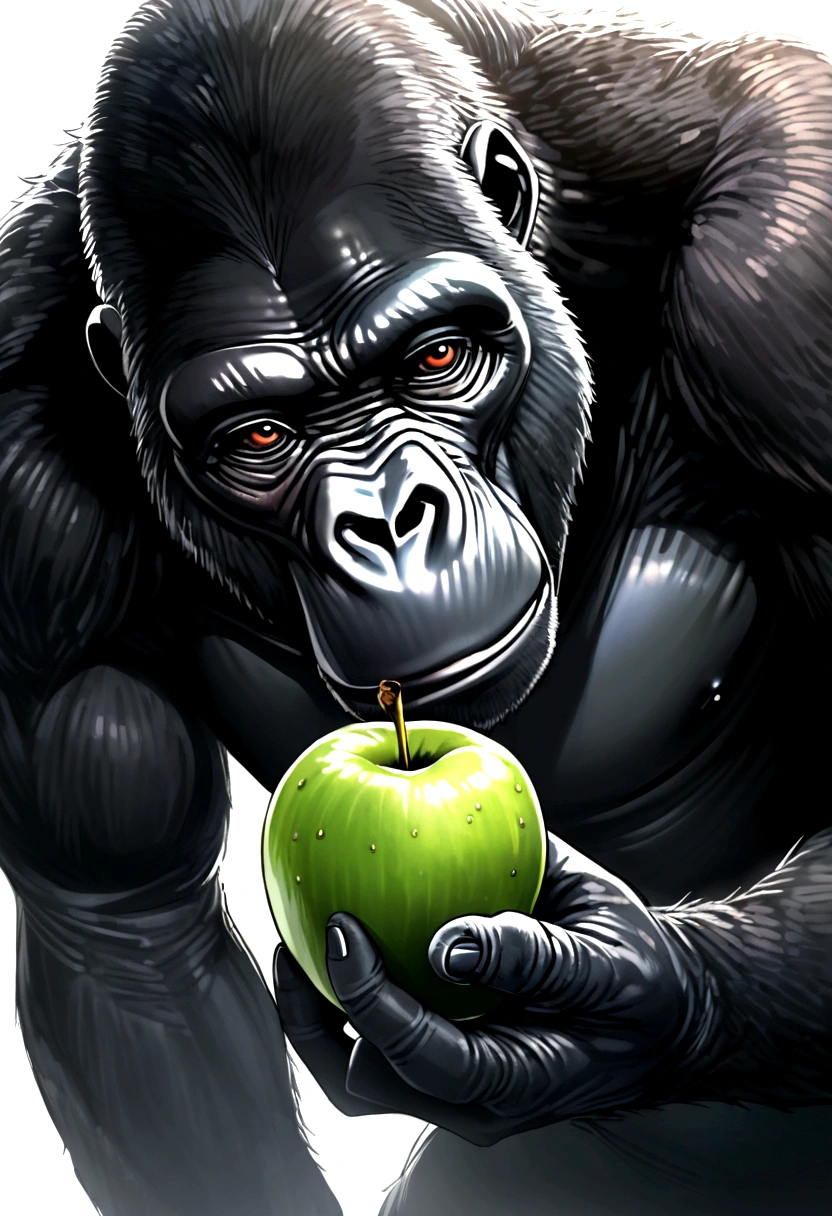  gorilla eat apple