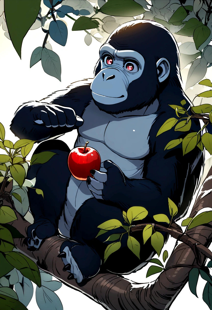 baby gorilla eat apples