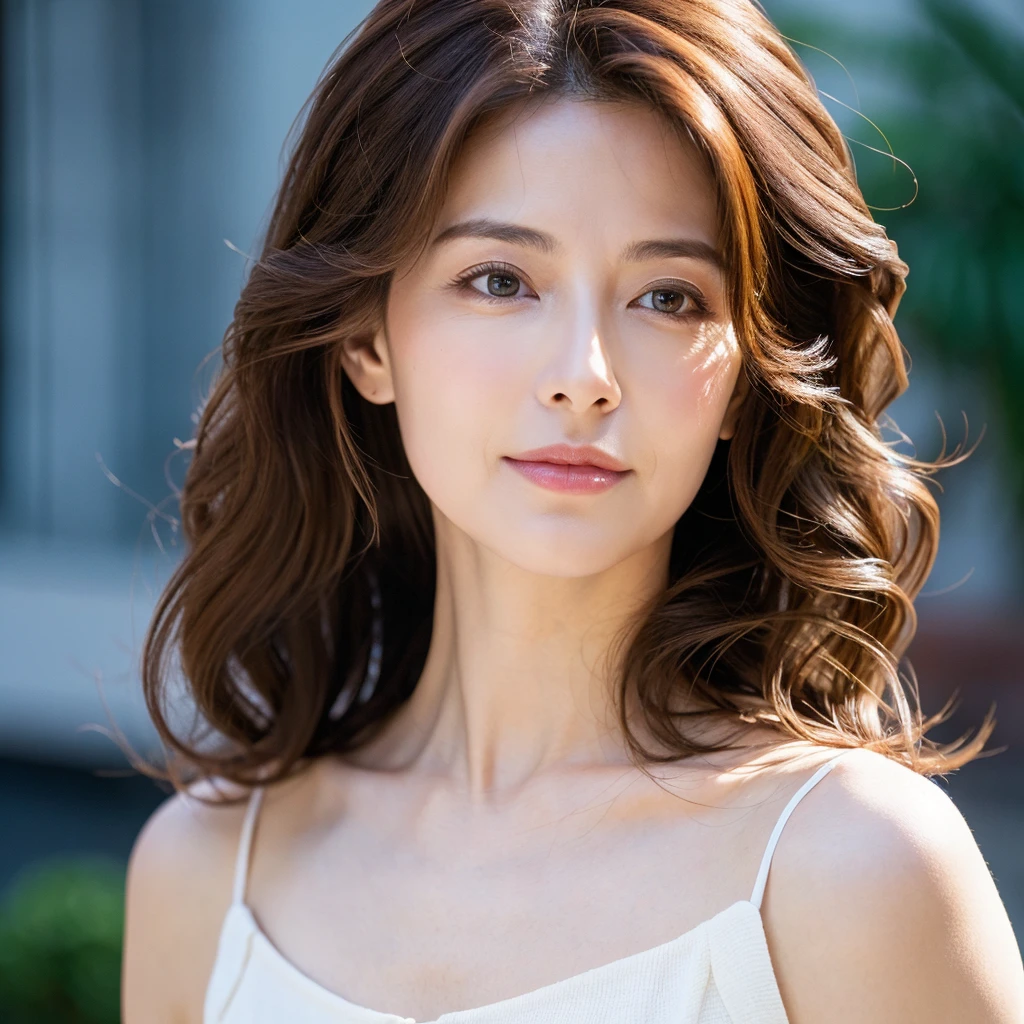Beautiful mature woman with beautiful wavy long hair, Sexy Mature, Ultra-high resolution,(Realistic:1.4), ((Highest quality)), ((masterpiece)), (be familiar with),