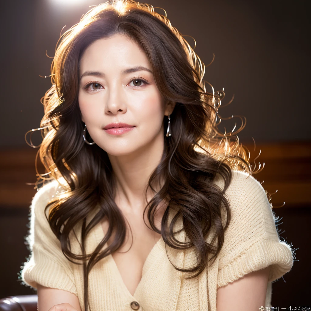Beautiful mature woman with beautiful wavy long hair, Sexy Mature, Ultra-high resolution,(Realistic:1.4), ((Highest quality)), ((masterpiece)), (be familiar with),