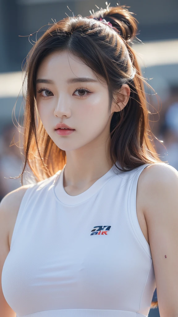 (((masterpiece))), (((high resolution)))、(((8K quality)))、(((perfect face)))、(((K-pop idol)))、25 years old、(sportswear), look at the camera, (Eyes of the highest quality), (detailed face), (detailed texture), (big bust), (chubby)
