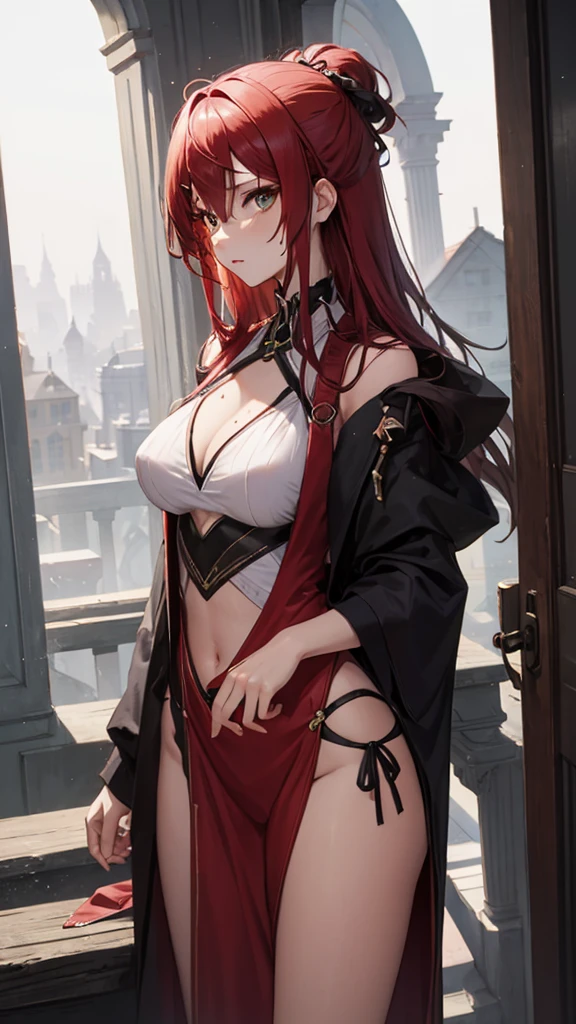 (masterpiece, 4K ,Super detailed:1.2), (anime:1), (Perfect quality), The whole body is shown, View Viewer, mercenary, tall, Desperate look, Ultra violent women, asymmetry, Powerfully々And, RPG concept art character