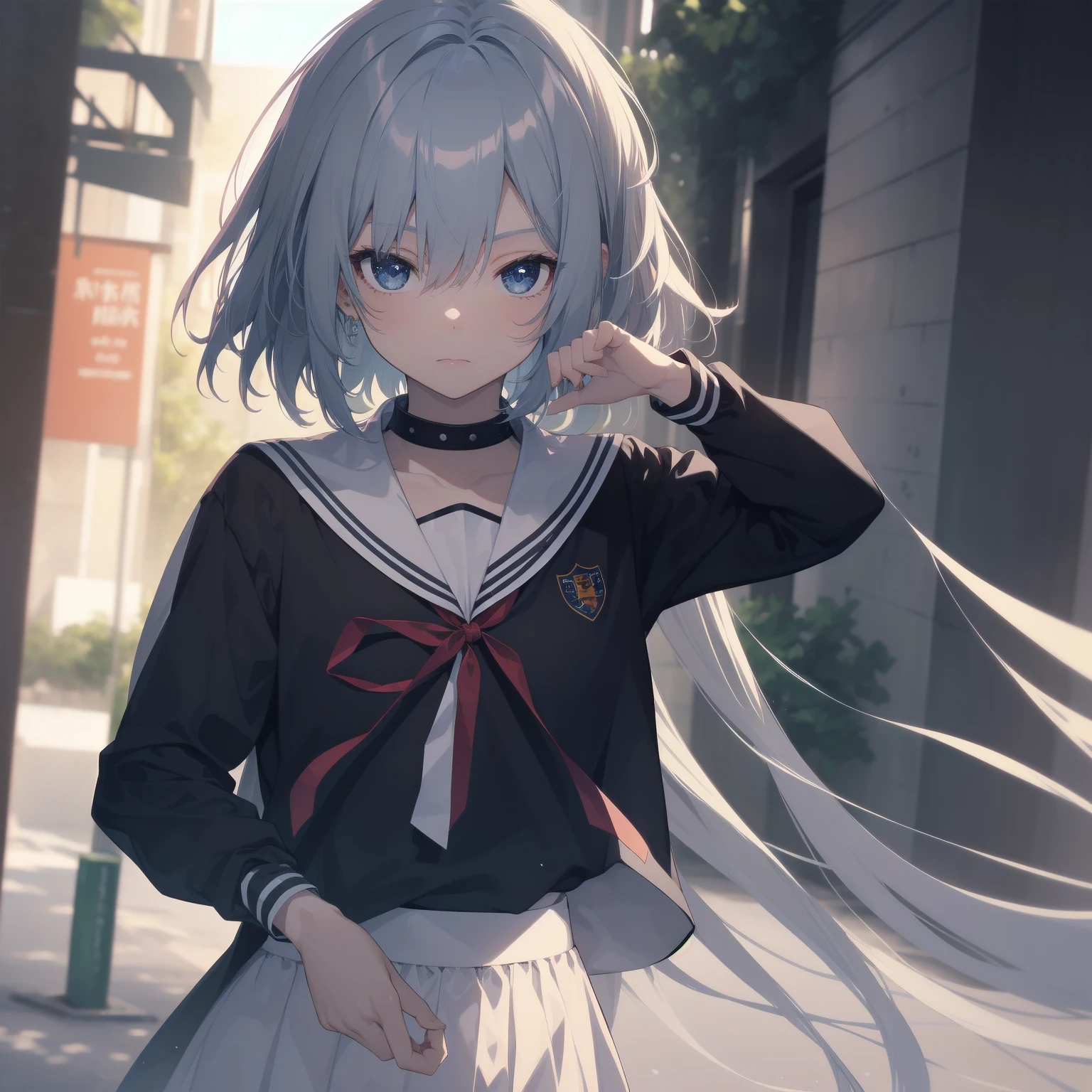 ultra-absurdres-Top quality by artist God, ultra-detailed, high resolution, anime moe artstyle, best anime 8k konachan wallpaper, pixiv contest winner, pool:2810, perfect anatomy,break, 1girl, (Please draw a girl walking sleepily to school alone. )break,(Solo,little female, 13-year-old:1.3),Full limbs, complete fingers,a junior high school student, (very short hair), short cut, flat chest, , small butt, small black eyes, beautiful detailed eyes, well-proportioned iris and pupils, expressive eyes, highres detailed hair, soft expression, salor school_uniform, sailor collar, serahuku, bow, pleated skirt,(Detailed Lighting), (Detailed background), in the School commute route. break,super detailed skin, Best cinematic lighting powered by famous artist, 8k,beauty illustration,photoshop_(medium),very aesthetic,break,((artist:yamamoto_souichirou )), artist:clamp ,artist:carnelian ,artist:kantoku ,