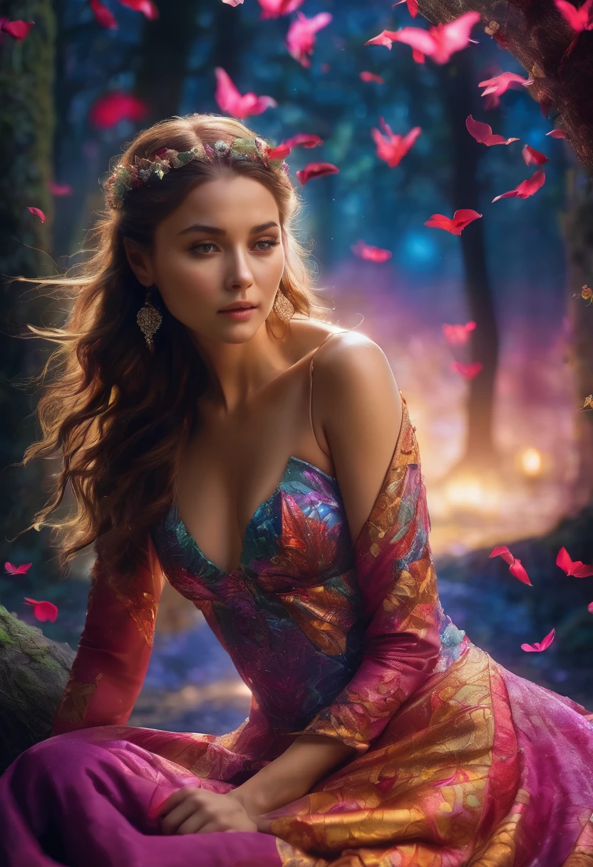 (best quality,4k,8k,highres,masterpiece:1.2),ultra-detailed,(realistic,photorealistic,photo-realistic:1.37), digital art, anime, ((ultra gorgeous and incredibly sexy magical woman with FF cupped breasts)), ((zentangle style)), origami,affectionate,getting closer to you,detailed facial expressions looking at the viewer seductively,dark atmosphere,enchanting background,mysterious lighting,vibrant colors,ethereal glow,emotional connection,subtle intimacy,dreamlike fantasy,spellbinding composition,fluid movements,flowing sexy mini skirt garments,sensual gestures,soft caresses,whispering secrets,mystical energy,twinkling stars,floating petals,expressive eyes,supernatural powers,enchanted forest,moonlit night,gentle breeze,fleeting moments of passion,endless love,unbreakable bond,fantastic female empowerment.