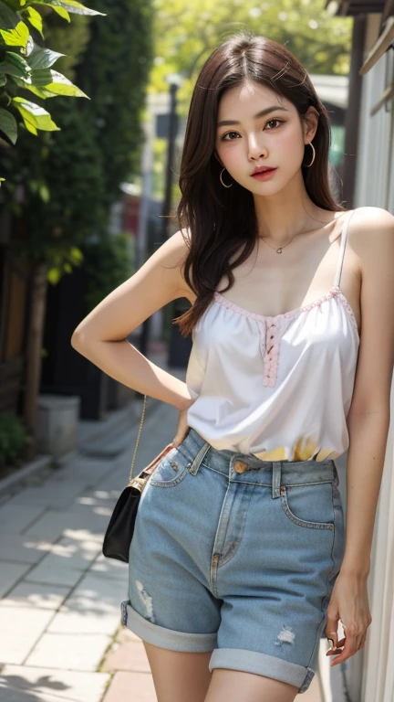 （She is wearing a camisole. Her camisole is light pink：1.4）