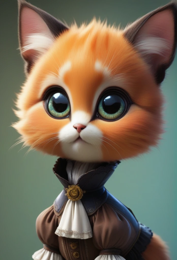 score_9, score_8_up, score_7_up, score_6_up, score_5_up, score_4_up,UHD, 
adorable orange cat-like creature big eyes, Victorian, steampunk, Monocle on left eye