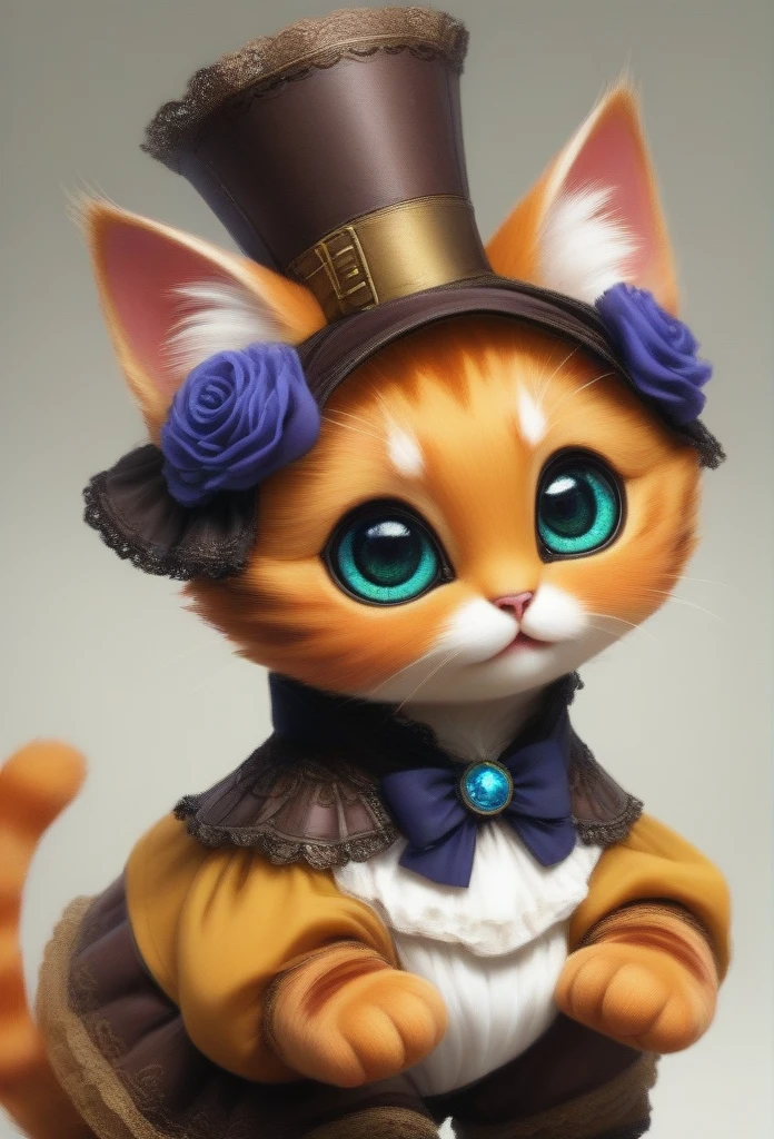 score_9, score_8_up, score_7_up, score_6_up, score_5_up, score_4_up,UHD, 
adorable orange cat-like creature big eyes, Victorian, steampunk, Monocle on left eye