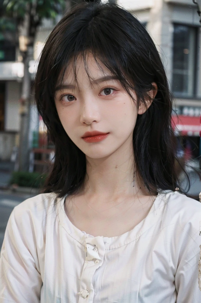 (Skin details:1.4), (smooth skin textures:1.3), Lipstick, background,海滩background, Direct vision, earrings, serene, calm, (Realistic and detailed eyes:1.2), Natural skin texture, Realistic facial details, Soft dramatic lighting, Vivid details, 35 mm film, outdoor, (Photo Practical:1.4), (hyper Practical:1.4), (Practical:1.3), (Smoother lighting:1.05), (Improve lighting quality:0.9), (Highest quality real skin textures:1.4), Exquisite eyes, Delicate face, Close-up of face, (Enhance the beauty of skin texture:1.1), Hair details, normal body ratio, Model, Moles under the eyes, thinking, A faint smile,公园background,Portrait Photography, Depth of Field, Bokeh, Surrealism, Ray Tracing, (Portrait Photography:1.1), Surrealism, High Detail, Chiaroscuro, Ray Tracing, reflected light, Ultra HD, Ultra HD, masterpiece, Textured Skin, Super Detail, High Detail, high quality, best quality