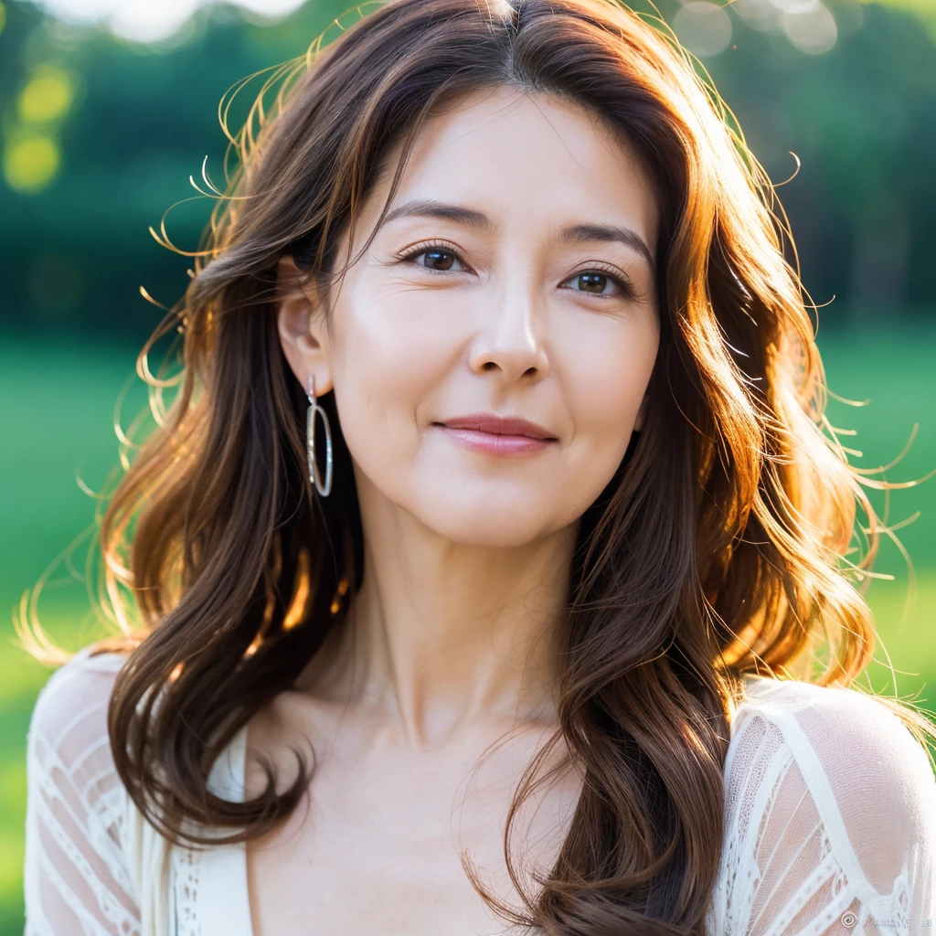 Beautiful mature woman with beautiful wavy long hair, Sexy Mature, Ultra-high resolution,(Realistic:1.4), ((Highest quality)), ((masterpiece)), (be familiar with),