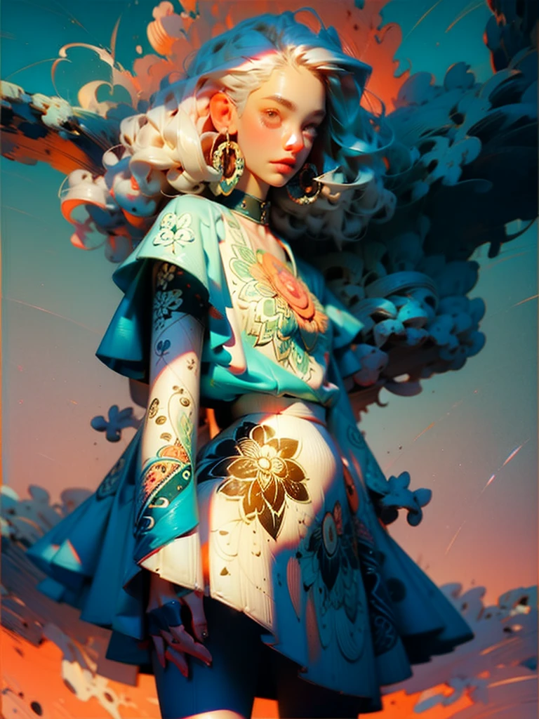 Official Art, unity 8k wallpaper, Super detailed, beautifully、aesthetic, masterpiece, Highest quality, (zenTangle, Mandala, Tangle, enTangle), (Fractal Art:1.3) , One girl, Very detailed, Dynamic Angle, Cowboy Shot, The most beautiful form of chaos, elegant, Brutalist design, Vibrant colors, Romanticism, James Jean, Robbie Dowie Anton, Ross Tran, Francis Bacon, It was freezing cold, Adrian&#39;s genius, Petra Cortright, Gerhard Richter, takato yamamoto, Ashley Wood, Atmospheric, Ecstasy of Musical Notes, I can see the flowing notes
