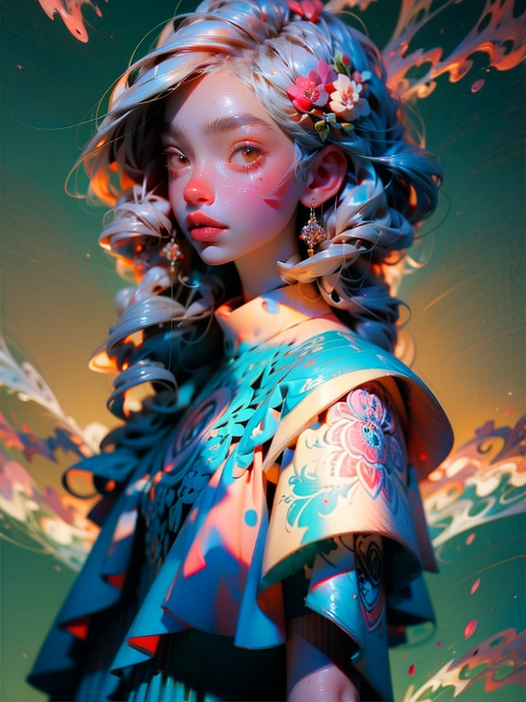 Official Art, unity 8k wallpaper, Super detailed, beautifully、aesthetic, masterpiece, Highest quality, (zenTangle, Mandala, Tangle, enTangle), (Fractal Art:1.3) , One girl, Very detailed, Dynamic Angle, Cowboy Shot, The most beautiful form of chaos, elegant, Brutalist design, Vibrant colors, Romanticism, James Jean, Robbie Dowie Anton, Ross Tran, Francis Bacon, It was freezing cold, Adrian&#39;s genius, Petra Cortright, Gerhard Richter, takato yamamoto, Ashley Wood, Atmospheric, Ecstasy of Musical Notes, I can see the flowing notes
