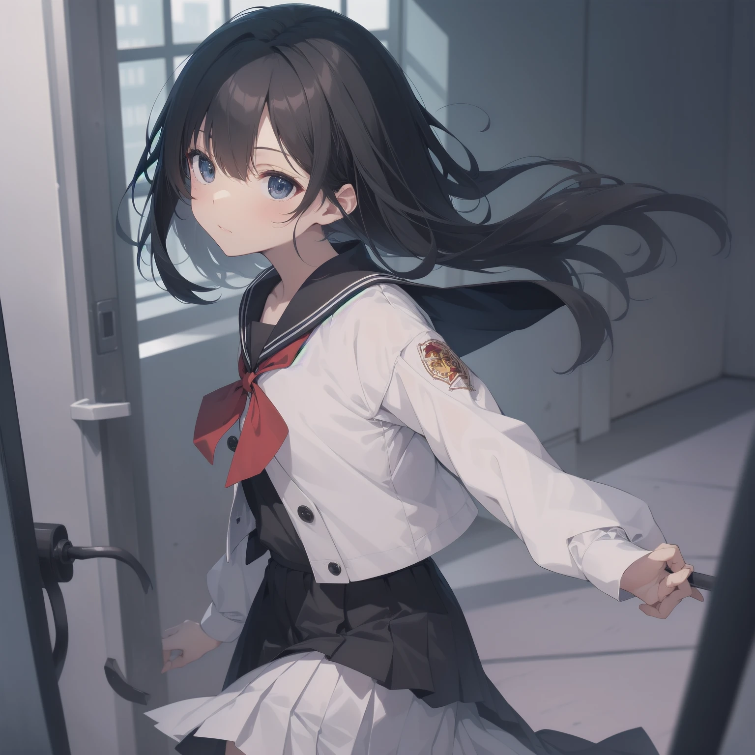 ultra-absurdres-Top quality by artist God, ultra-detailed, high resolution, anime moe artstyle, best anime 8k konachan wallpaper, pixiv contest winner, pool:2810, perfect anatomy,break, 1girl, (Please draw a girl walking sleepily to school alone. )break,(Solo,little female, 13-year-old:1.3),Full limbs, complete fingers,a junior high school student, (very short hair), short cut, flat chest, , small butt, small black eyes, beautiful detailed eyes, well-proportioned iris and pupils, expressive eyes, highres detailed hair, soft expression, salor school_uniform, sailor collar, serahuku, bow, pleated skirt,(Detailed Lighting), (Detailed background), in the School commute route. break,super detailed skin, Best cinematic lighting powered by famous artist, 8k,beauty illustration,photoshop_(medium),very aesthetic,break,((artist:yamamoto_souichirou )), artist:clamp ,artist:carnelian ,artist:kantoku ,
