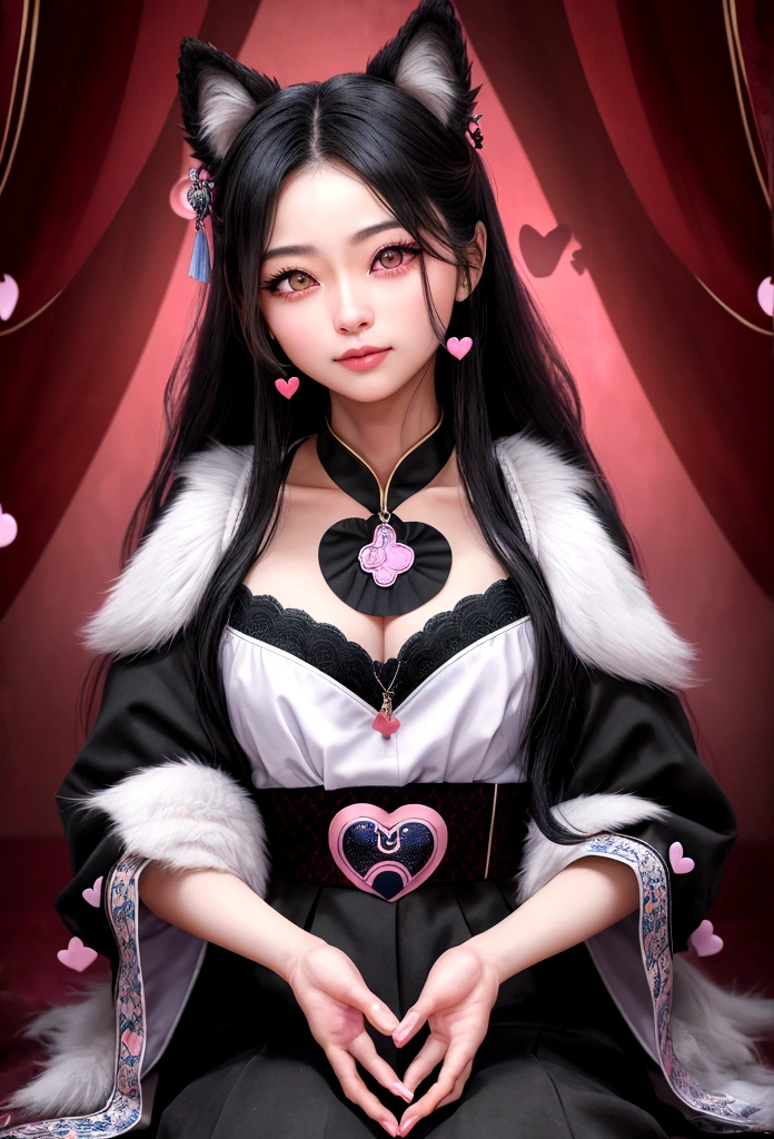 dog擬人化，dog，Wolf，大god，god々Shii，One beautiful woman，looking at the camera，Fortune telling，spiritual，high resolution，high quality，(((Eyes are hearts)))