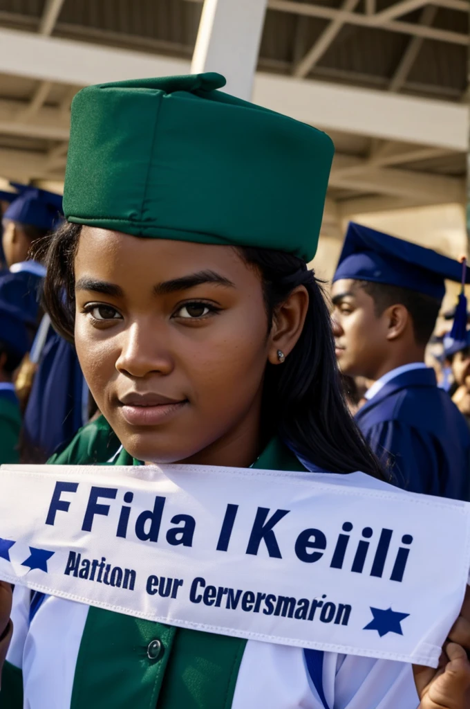 How the name Fidel K would appear on the graduation ribbon.Station