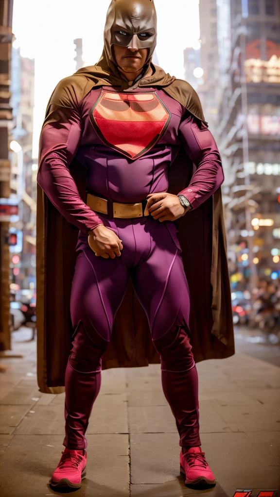 Kuang Man. Wear sportbike outfit. Wear cape. Mature man. Big muscles. High tech suit