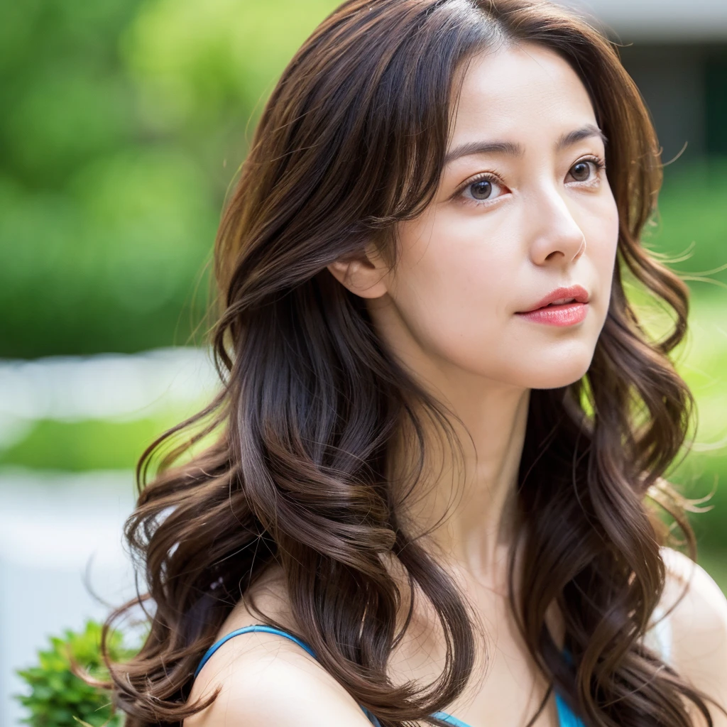 Beautiful mature woman with beautiful wavy long hair, Sexy Mature, Ultra-high resolution,(Realistic:1.4), ((Highest quality)), ((masterpiece)), (be familiar with),