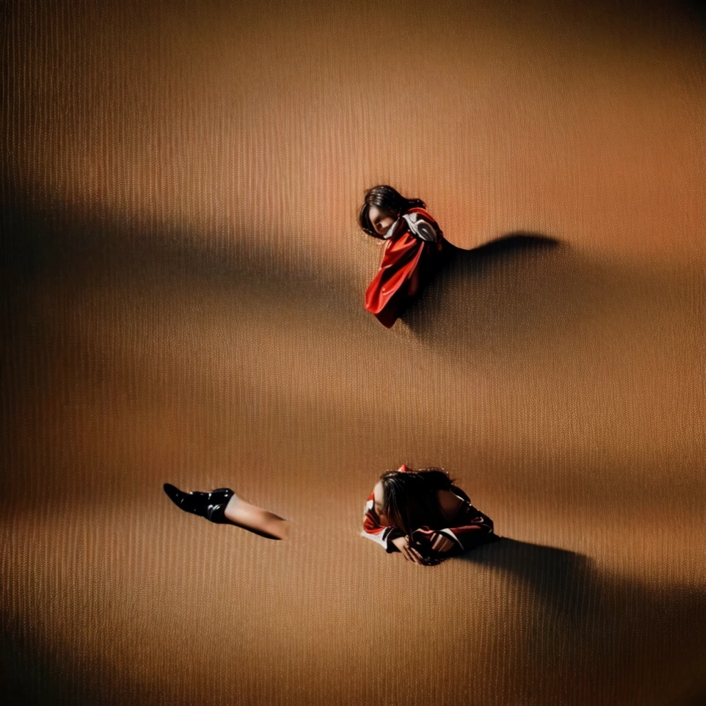 Woman lying on the mountain
