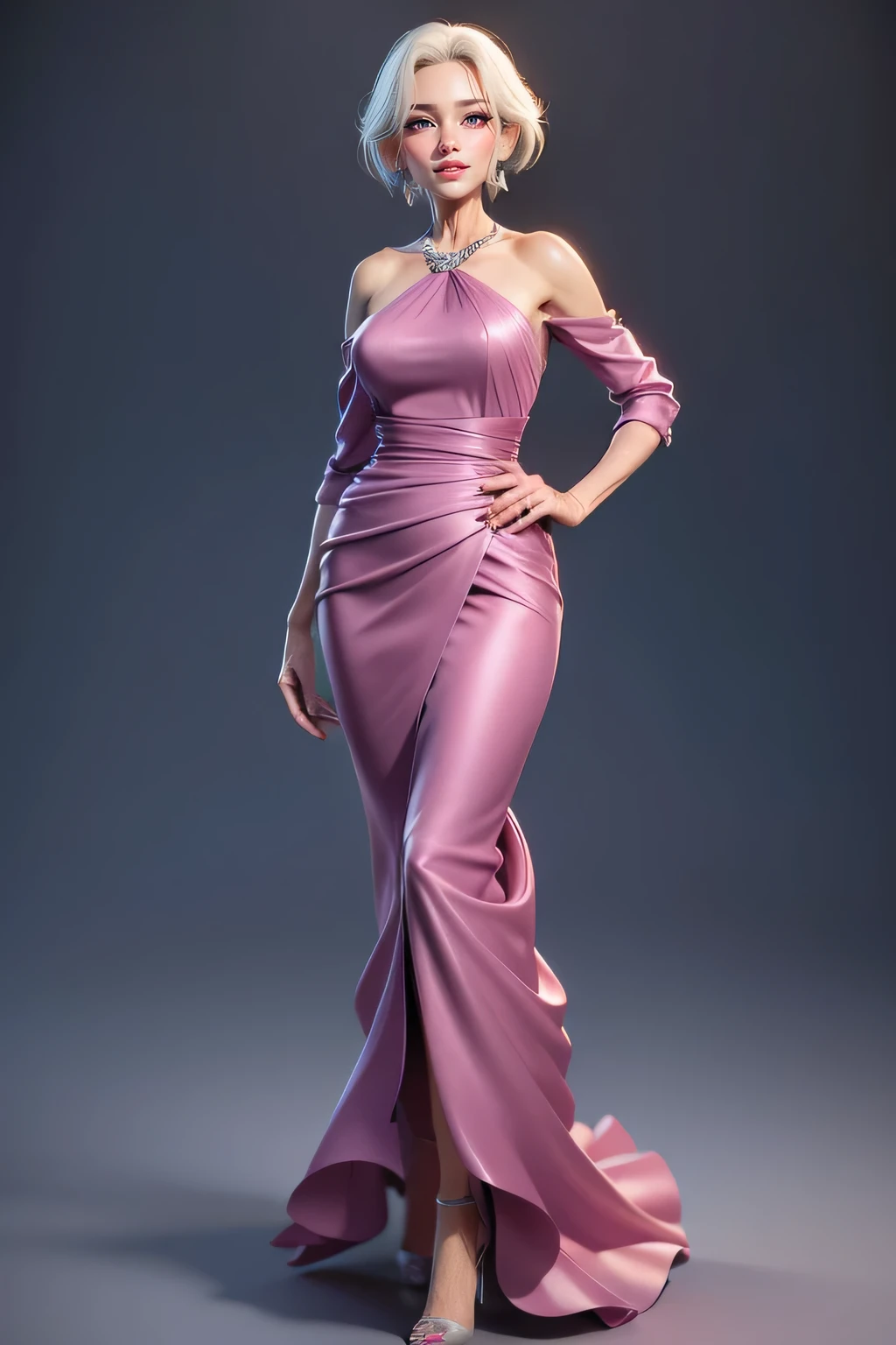photo of a beautiful woman in pink posing different, snapshots of iconic Hollywood stars, full body --q 2 --s 750