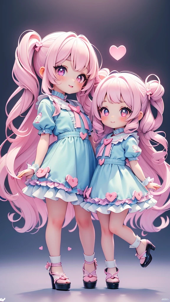 ((petite kawaii bishojo, 2girls)), ((kawaii  face)), ((kawaii cute eyes)), ((masterpiece)), ((best quality)), ((ultra detailed)), ((8k)), (depth), (crisp), (exquisite), ((highres)), ((high standard)), ((beautiful and aesthetic)), (super detailed skin), (perfect anatomy), (full body), (blush), (lipstick), (snuggle)