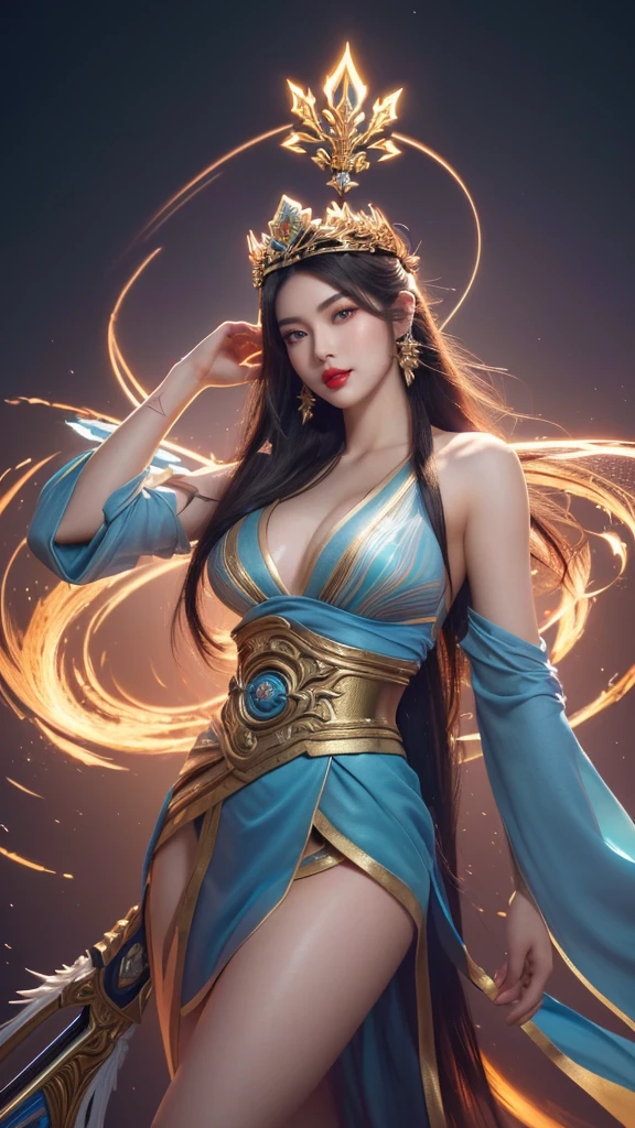 god秘的 cool woman Dragon gold distinct Game Costumes god