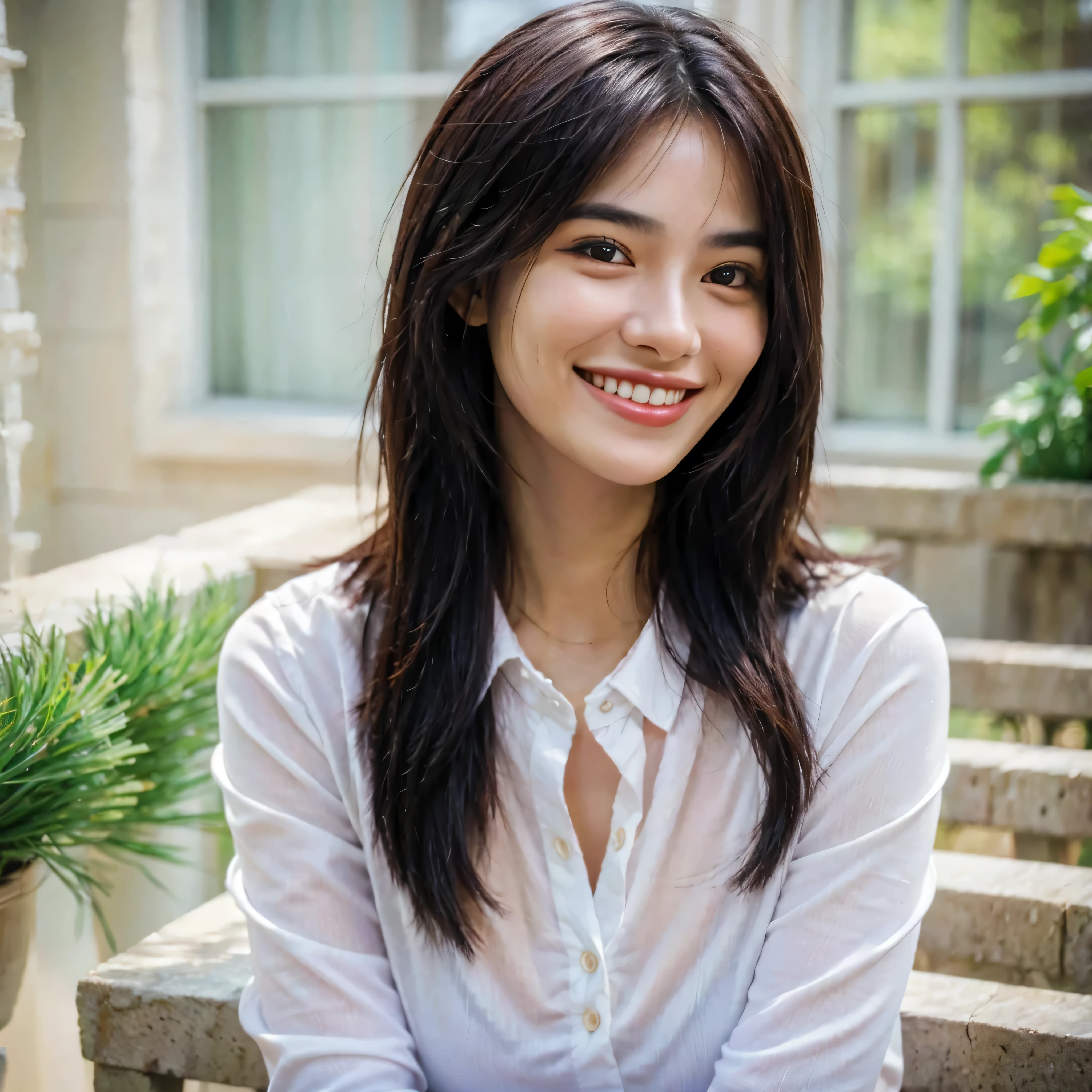 woman smiling