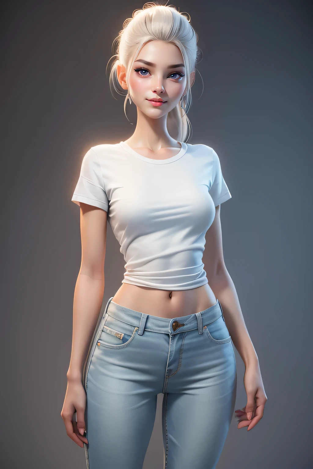 (pixar style:1.25) Waist-length portrait of Athena, blonde, 1 girl, natural skin texture, 4K texture, HDR, Complex, very detailed, sharp focus, cinematic look, very detailed