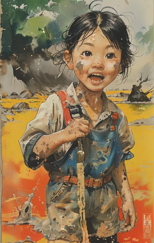alert! Dive into the messy and joyful theme of "Playing in Mud" (Playing in the mud). Capture the pure delight and uninhibited fun of people or animals splashing, building, and getting covered in mud.