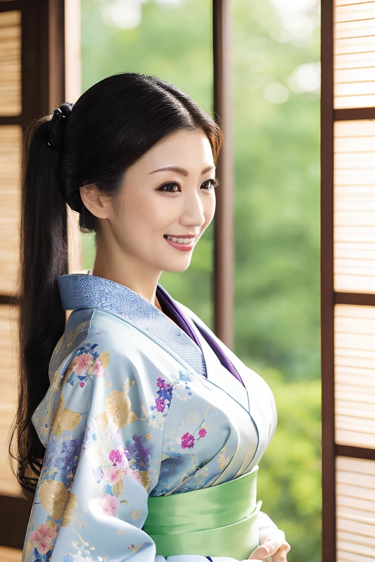 (最high quality、Tabletop、8K、Best image quality、Award-winning works)、(一人のbeautiful成熟した女性:1.1)、Adult face、(Innkeeper:1.1)、(Elegant floral kimono:1.2)、(A kimono with a perfect and precise collar:1.2)、Perfect mature woman portrait photo、Glowing Skin、Standing Elegantly、(Blurred elegant and exquisite perfect Japanese style room background:1.3)、(The most natural and perfect tidy Japanese style room background:1.2)、Glowing White Skin、Very white skin、(Accentuate your body lines:1.1)、(The most graceful posture:1.2)、(Large Breasts:1.2)、A perfect smile、完璧なbeautiful光沢のある唇、(Accurate anatomy:1.2)、(A perfect and elegant outfit:1.1)、(Standing with good posture:1.1)、(beautiful, high quality, Large kimono obi:1.2)、(Long kimono:1.2)、(完璧で自然なbeautiful袖:1.2)、(完璧で自然なbeautiful衿:1.2)、(完璧で自然なbeautiful着物:1.2)、(完璧で自然なbeautiful袂:1.2)、(完璧で自然なbeautiful帯締:1.2)、(Chignon:1.1)、(Natural and perfect wrist:1.1)、(Close-up of face:1.3)
