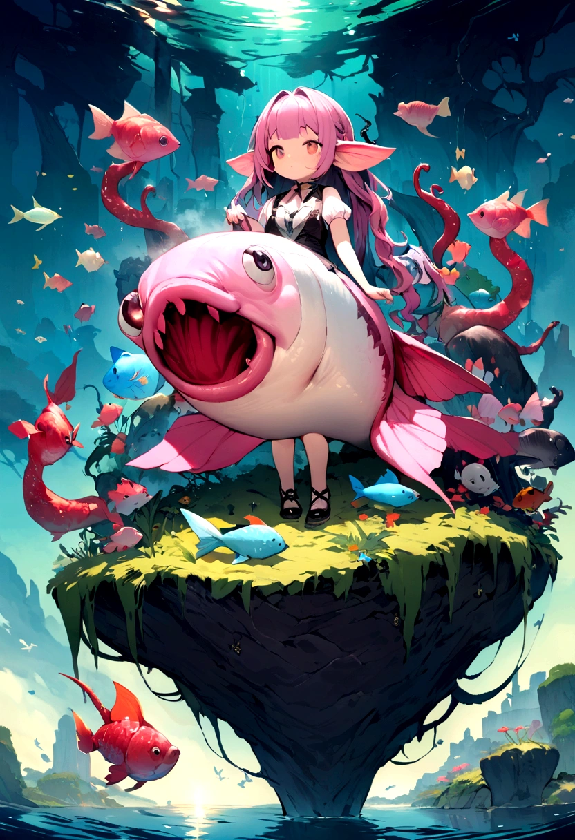 A cute and strange fish, Best Masterpiece, high resolution,ディズニー、