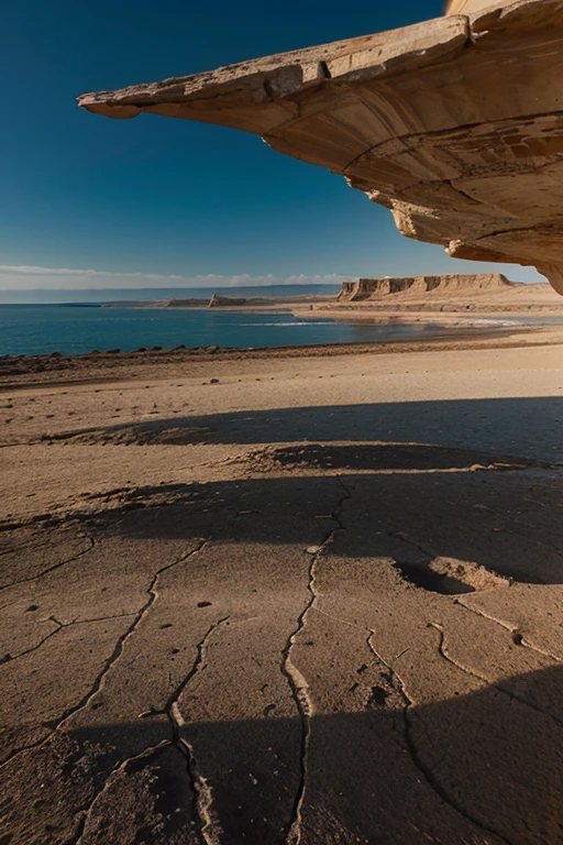 "Appearance of the dry land, with shining seas and vast landscapes of dry land."