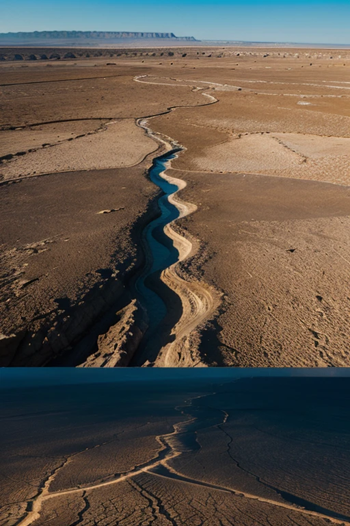 "Appearance of the dry land, with shining seas and vast landscapes of dry land."