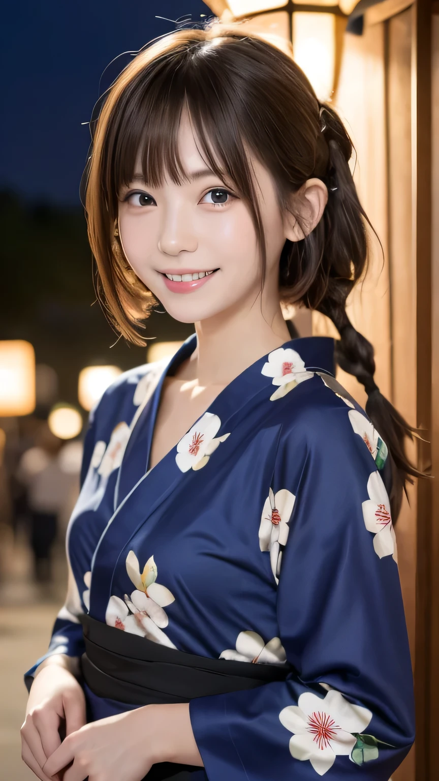 Best picture quality (8K, high resolution, Masterpiece: 1.2), super detailed, 215 Short Hair,Three braids long hair, 16-year-old woman,
situation: Holding 大きな cotton candy、The moment you take a bite。
detailed:
angle: Bring the cotton candy close to your mouth、The moment you take a biteを斜め前から捉えたショット。
clothing: In a cool yukata、A small bag is slung over her shoulder。A small flower hairpin in her hair。
atmosphere: The warm light of the lanterns at night、The softness and fluffiness of the cotton candy stands out.。In the background, a lively festival atmosphere spreads out.。
Active Pause ,Beside her、The thunder danced。
break Focus on upper 腰
, random cute pose ,big eyes ,Puffy eyes , Heart Pupil, blush , huge shy smile , salute