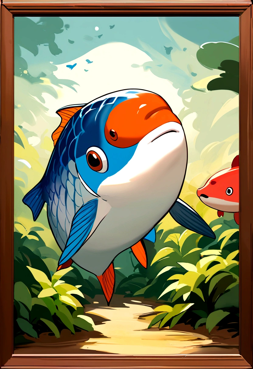 A cute fish, Best Masterpiece、high resolution,Disney-like painting、For kids