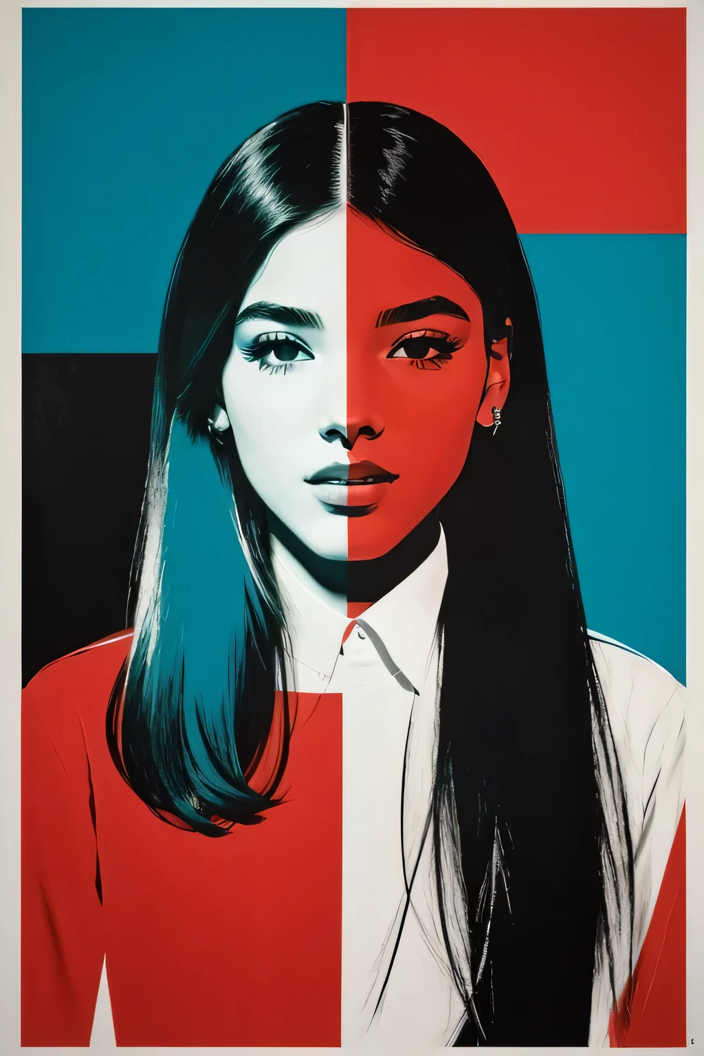 best quality, masterpiece, highly detailed, ultra-detailed, 1girl, minimalism pop art style