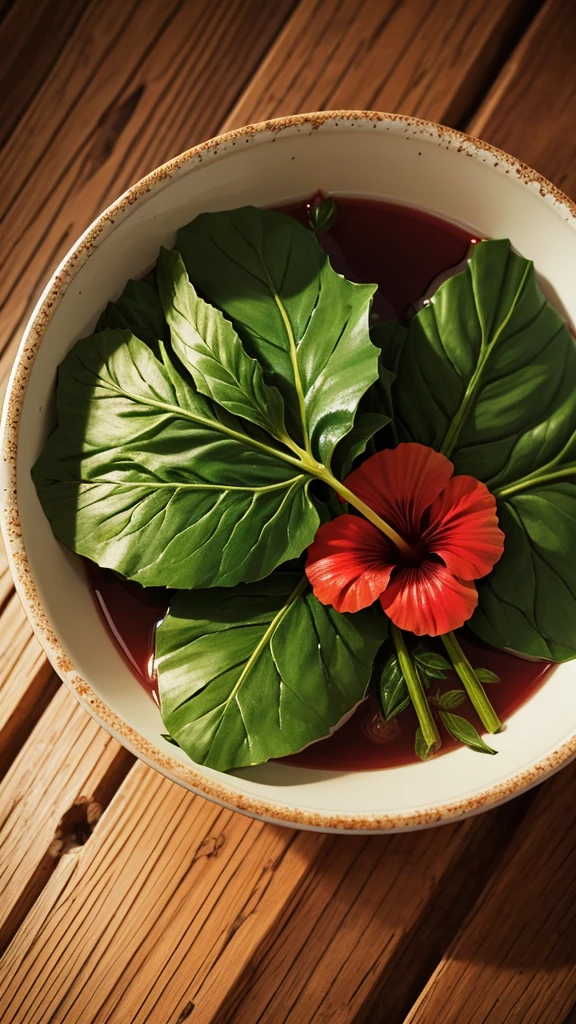 Hibiscus leaves tea with the forest background