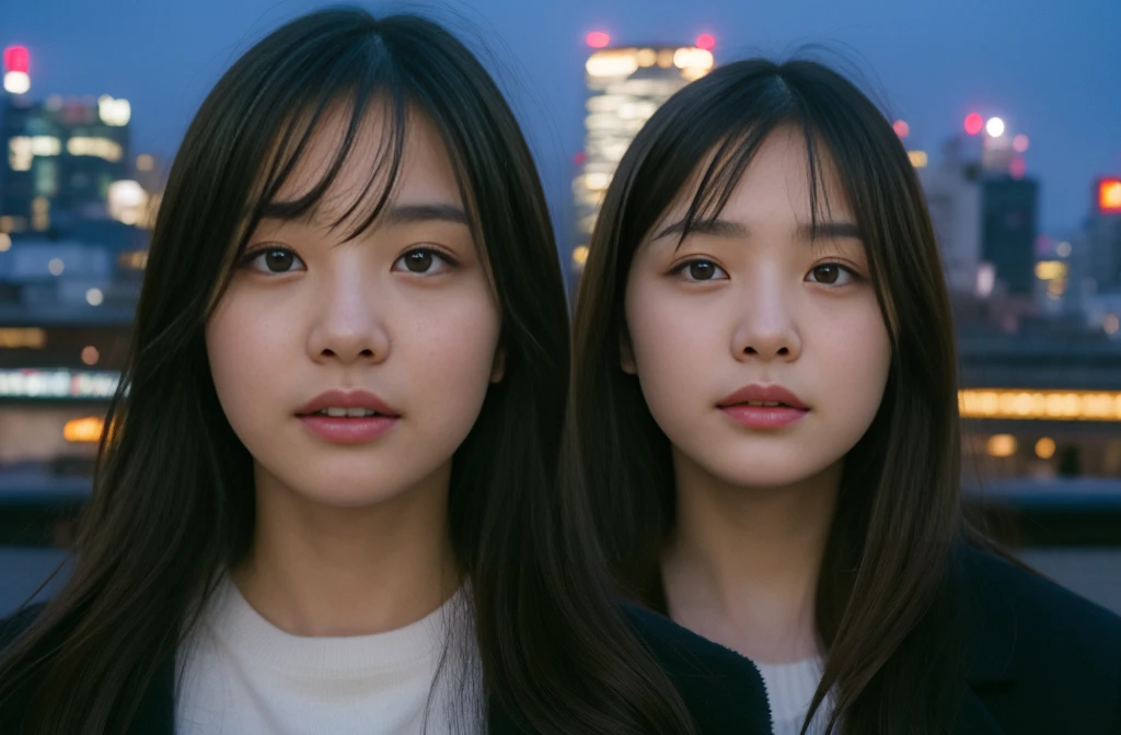 photorealistic, 8k full-length portraits, Beautiful woman, A charming expression, Clear system, , Tokyo, Winters, Shibuya in the background