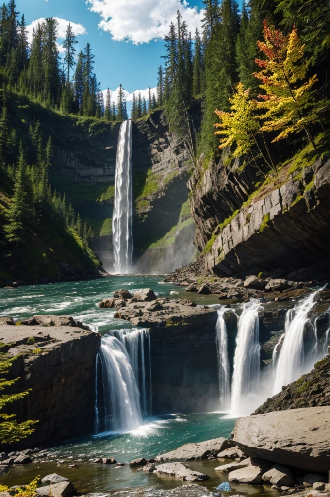 Canada landscape and waterfalls