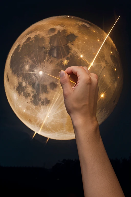 "O Sol, the moon and stars being positioned in the sky by divine hands."