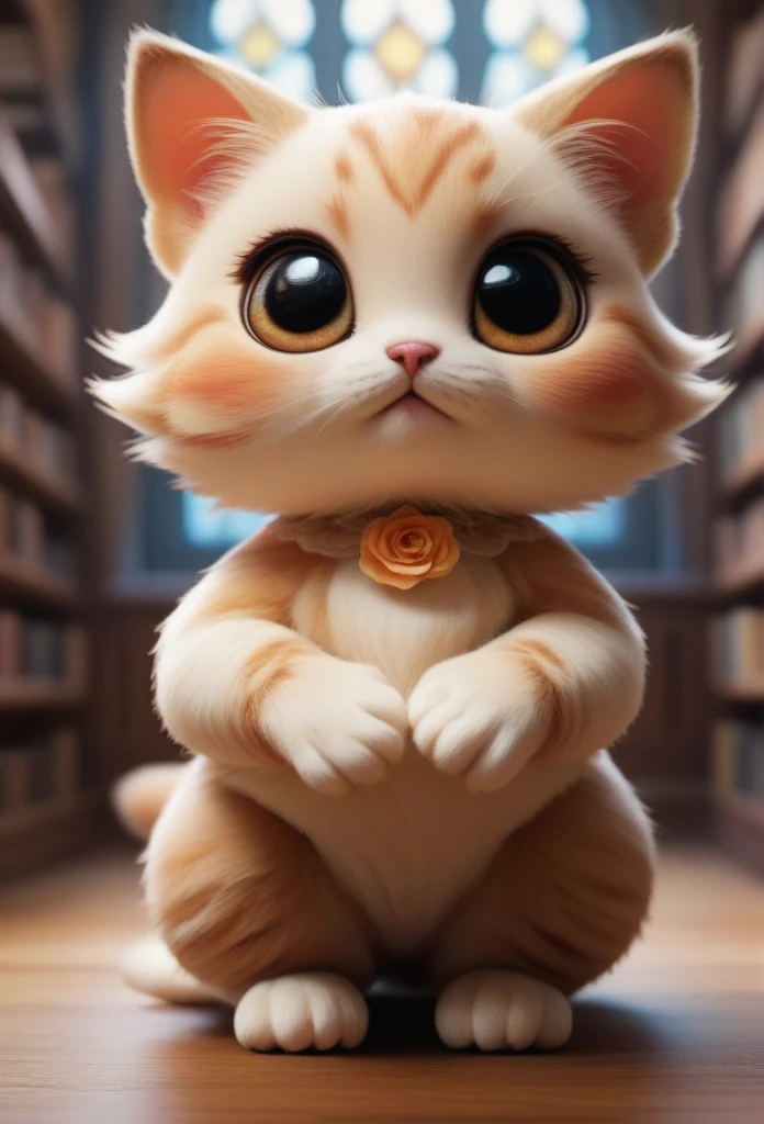 score_9, score_8_up, score_7_up, score_6_up, score_5_up, score_4_up,UHD, 
adorable cat-like creature big eyes, Victorian, smart, cute, serious, library