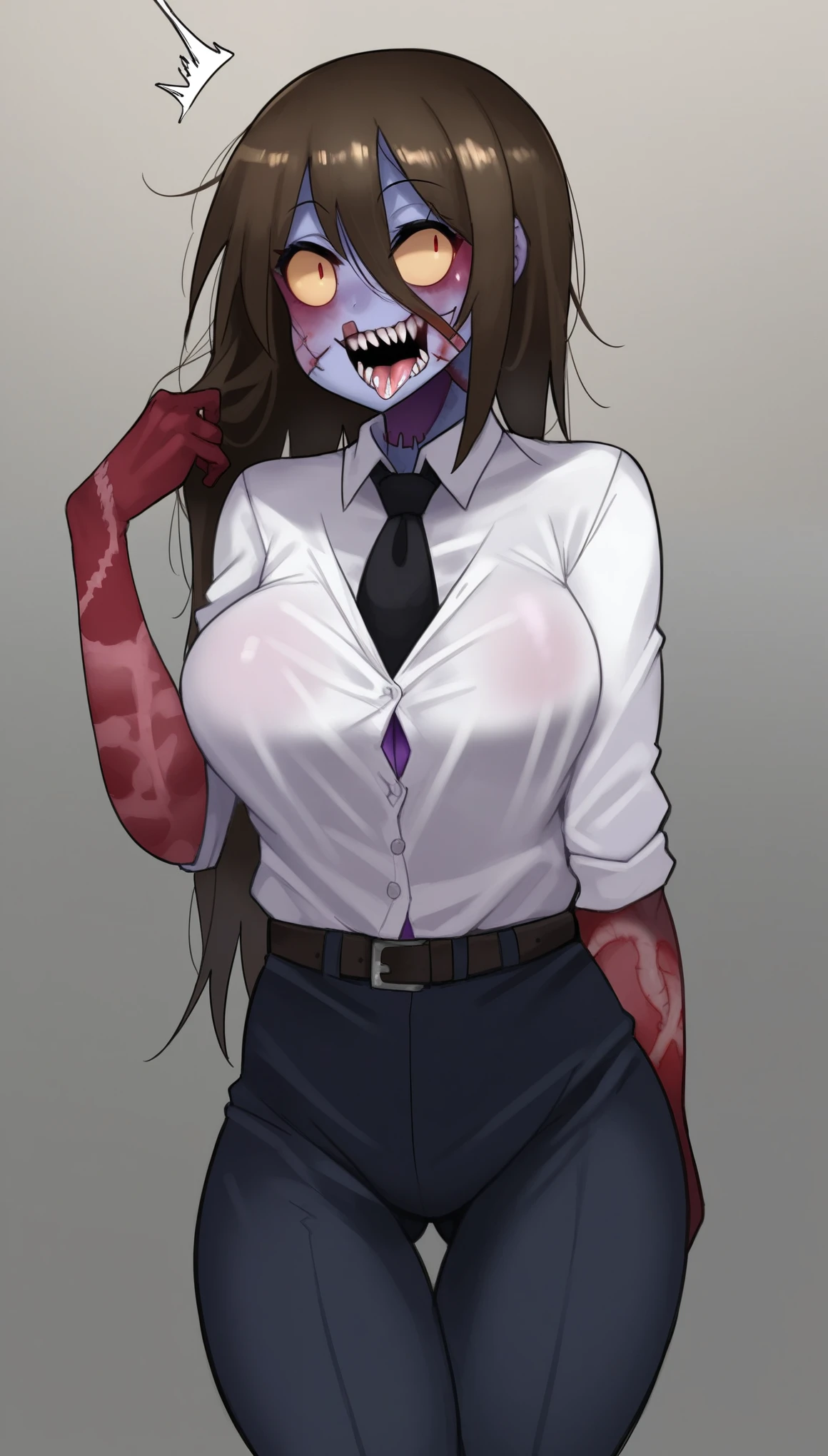 (zPDXL2), score_9_up, BREAK
(zombie:1.3), (female, skinny girl), with Center long black hairstyle, (have 1eye), business suit, scene background, BREAK
AissistXLv2, unaestheticXL_bp5, SimplePositiveXLv2, zPDXL2 PonyXLV6_Scores