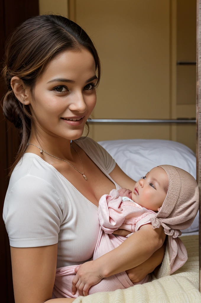 mother with new born girl