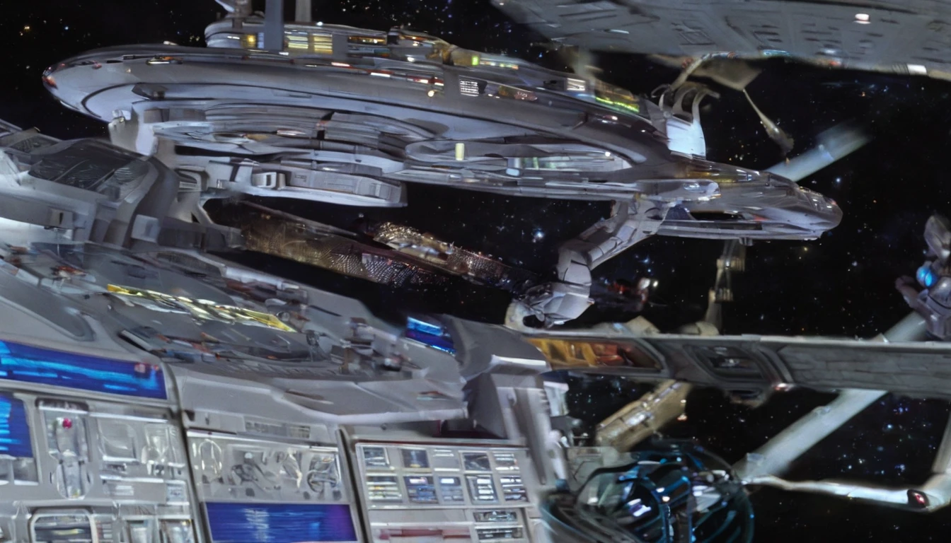(((The space station is Deep Space 9))).There are Starfleet ships, and almost any ship, from Star Trek Deep Spaces 9 years. This styles are, from Gerry and Silvia Anderson,& Judith Garfield & Reeves-Stevens.
