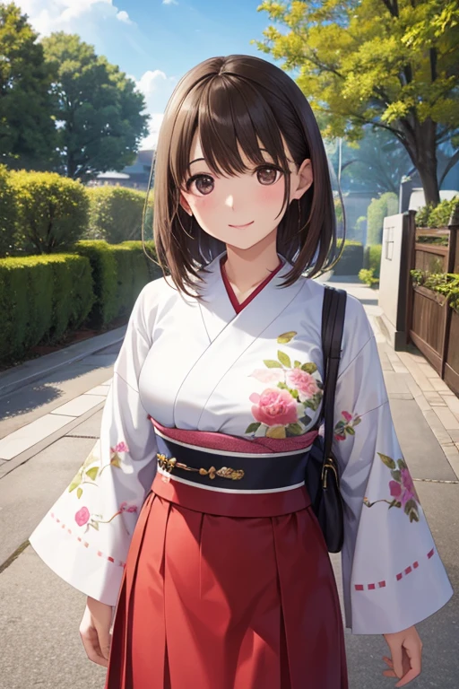 anegasaki nene、Shiny brown hair, short hair, (Beautiful brown eyes、Sparkling eyes, Fine grain)、smile、Ultra-detailed eyes、Very detailed顔, Very detailed目,


(high quality, High resolution, Fine details), Realistic,Cowboy Shot、

masterpiece、最high quality、Very detailed、solo、Three-dimensional、Realisticな、outside、garden、Realisticな,One Girl、beautiful flower々満開のgarden、Laughter、fun!　The Taisho Period in Japan、White kimono、In the same way、standing on a grassy slope,Absolute reference to the center、誰が見てもsmileが可愛い女の子