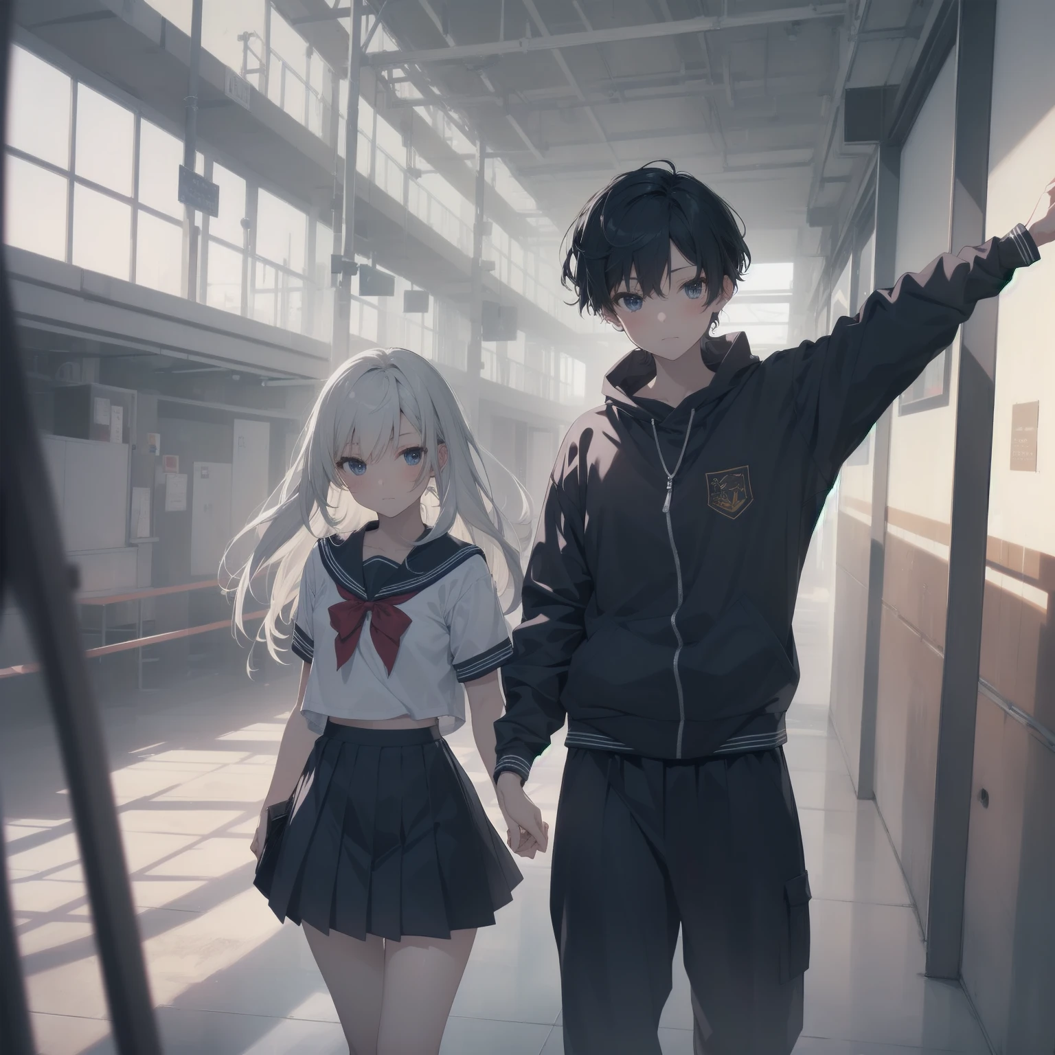 ultra-absurdres-Top quality by artist God, ultra-detailed, high resolution, anime moe artstyle, best anime 8k konachan wallpaper, pixiv contest winner, pool:2810, perfect anatomy,break, 1girl, (Please draw a girl walking sleepily to school alone. )break,(Solo,little female, 13-year-old:1.3),Full limbs, complete fingers,a junior high school student, (very short hair), short cut, flat chest, , small butt, small black eyes, beautiful detailed eyes, well-proportioned iris and pupils, expressive eyes, highres detailed hair, soft expression, salor school_uniform, sailor collar, serahuku, bow, pleated skirt,(Detailed Lighting), (Detailed background), in the School commute route. break,super detailed skin, Best cinematic lighting powered by famous artist, 8k,beauty illustration,photoshop_(medium),very aesthetic,break,((artist:yamamoto_souichirou )), artist:clamp ,artist:carnelian ,artist:kantoku ,