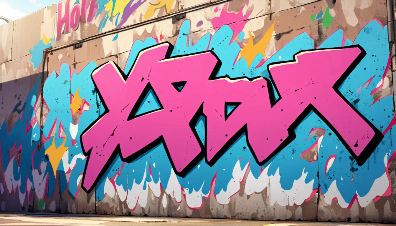8k HD graffiti wall, Back ground is sea, no people,